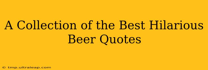 A Collection of the Best Hilarious Beer Quotes