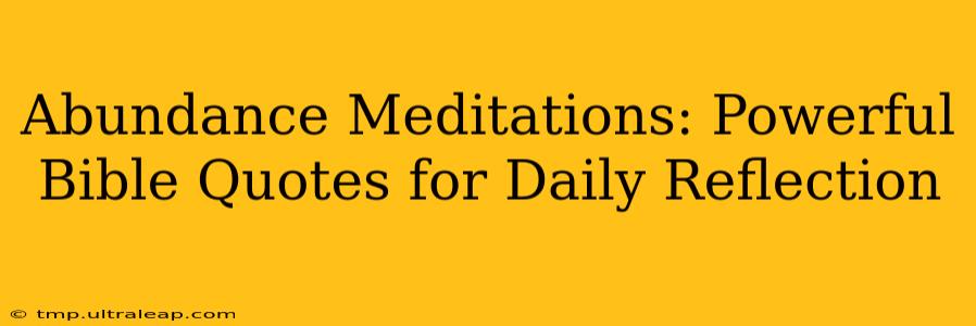 Abundance Meditations: Powerful Bible Quotes for Daily Reflection