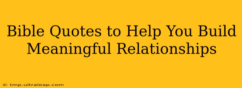 Bible Quotes to Help You Build Meaningful Relationships