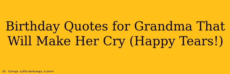 Birthday Quotes for Grandma That Will Make Her Cry (Happy Tears!)