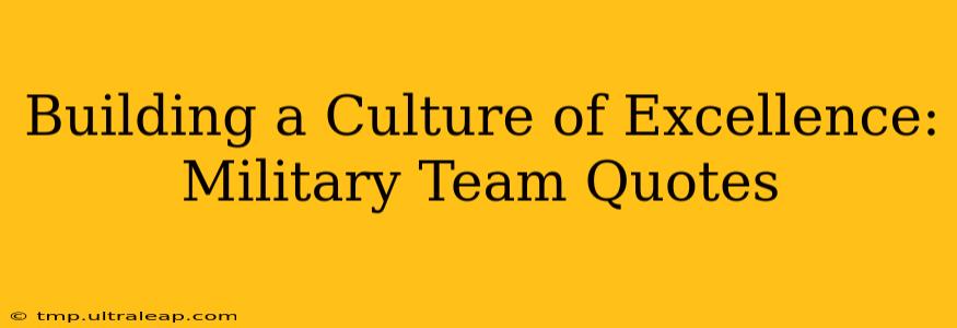 Building a Culture of Excellence: Military Team Quotes