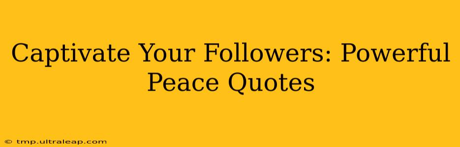 Captivate Your Followers: Powerful Peace Quotes