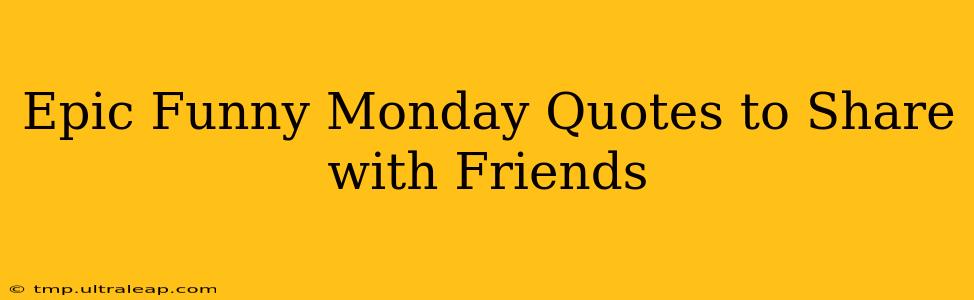 Epic Funny Monday Quotes to Share with Friends