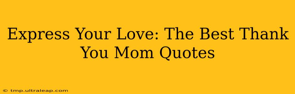 Express Your Love: The Best Thank You Mom Quotes