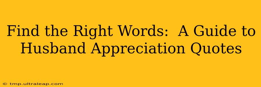 Find the Right Words:  A Guide to Husband Appreciation Quotes