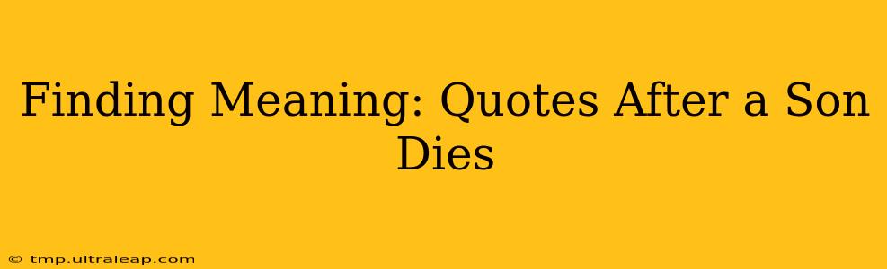 Finding Meaning: Quotes After a Son Dies