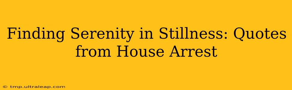 Finding Serenity in Stillness: Quotes from House Arrest