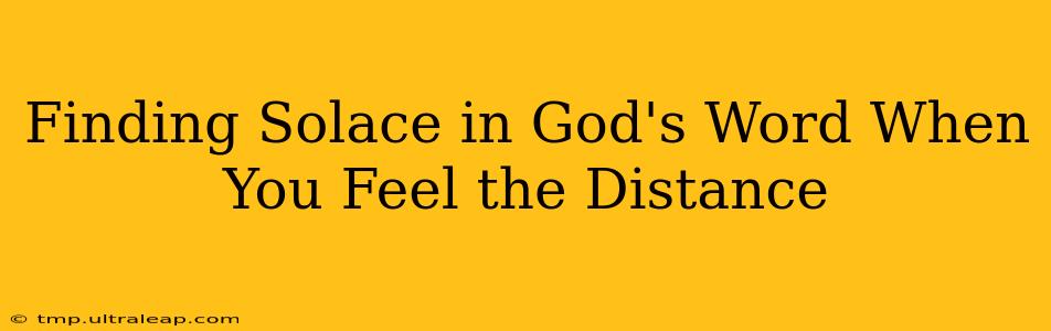 Finding Solace in God's Word When You Feel the Distance