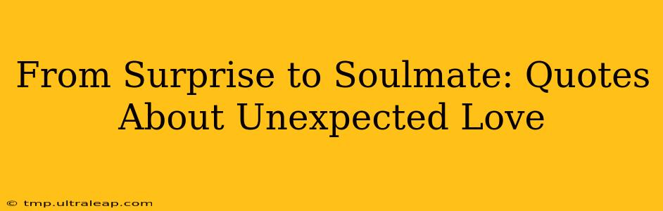 From Surprise to Soulmate: Quotes About Unexpected Love