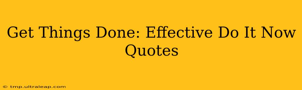 Get Things Done: Effective Do It Now Quotes