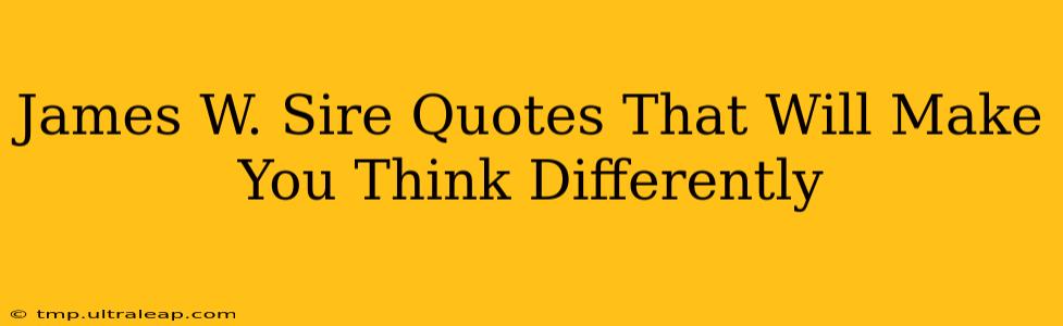 James W. Sire Quotes That Will Make You Think Differently