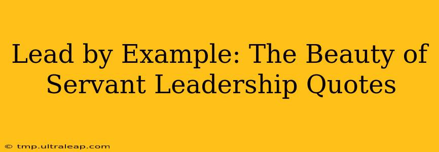 Lead by Example: The Beauty of Servant Leadership Quotes