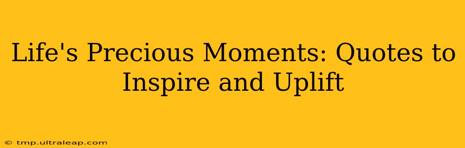 Life's Precious Moments: Quotes to Inspire and Uplift