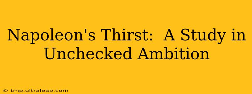 Napoleon's Thirst:  A Study in Unchecked Ambition