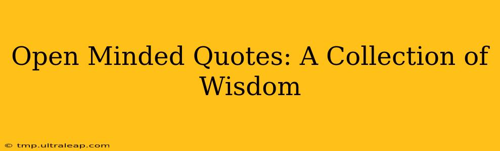 Open Minded Quotes: A Collection of Wisdom