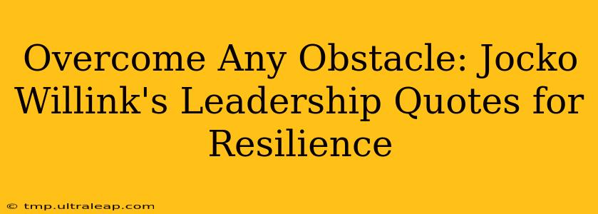 Overcome Any Obstacle: Jocko Willink's Leadership Quotes for Resilience