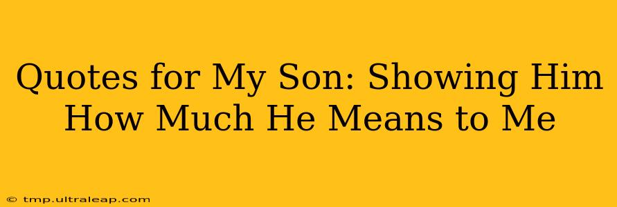 Quotes for My Son: Showing Him How Much He Means to Me