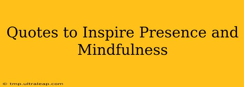 Quotes to Inspire Presence and Mindfulness