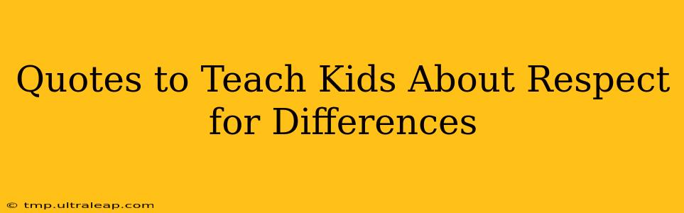 Quotes to Teach Kids About Respect for Differences