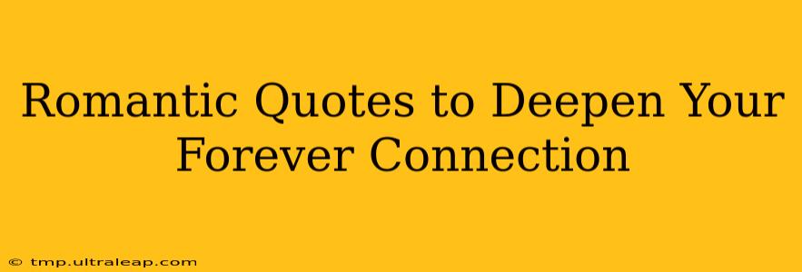 Romantic Quotes to Deepen Your Forever Connection