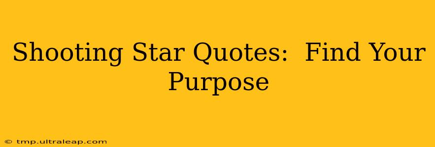 Shooting Star Quotes:  Find Your Purpose