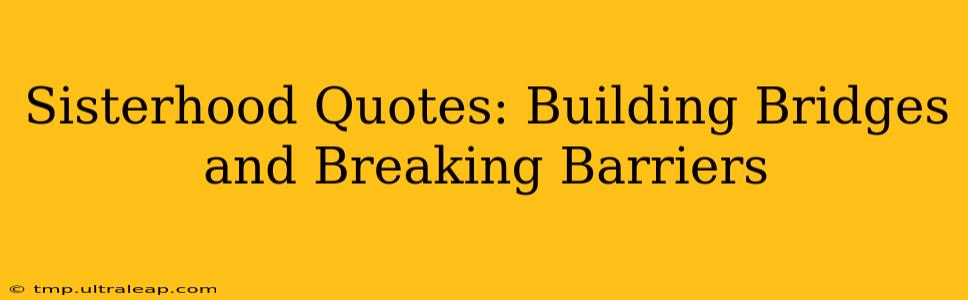 Sisterhood Quotes: Building Bridges and Breaking Barriers