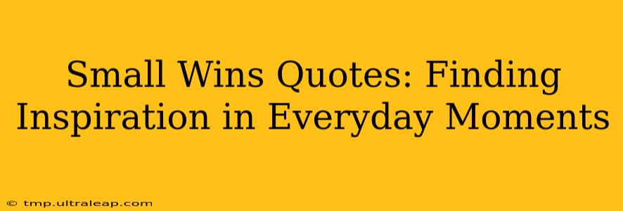 Small Wins Quotes: Finding Inspiration in Everyday Moments