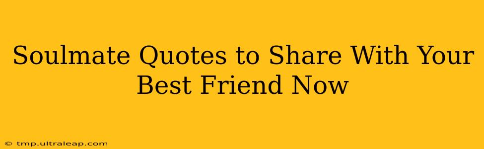 Soulmate Quotes to Share With Your Best Friend Now