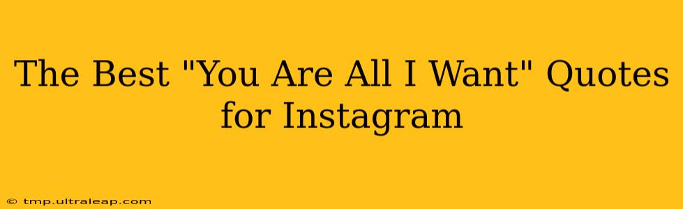 The Best "You Are All I Want" Quotes for Instagram