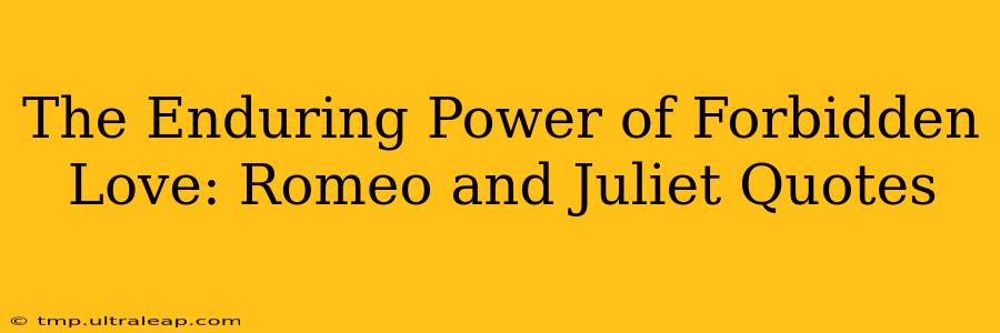 The Enduring Power of Forbidden Love: Romeo and Juliet Quotes