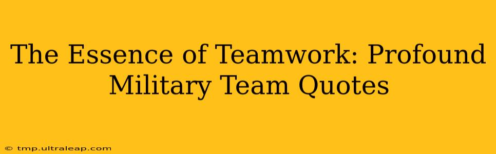 The Essence of Teamwork: Profound Military Team Quotes