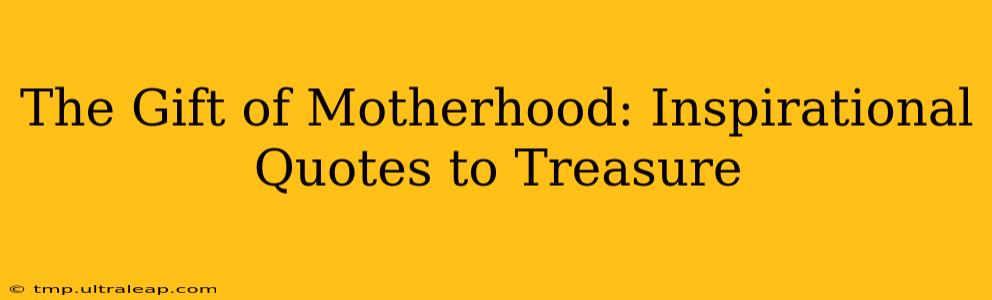 The Gift of Motherhood: Inspirational Quotes to Treasure