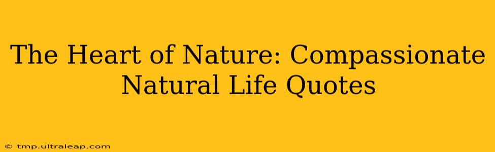 The Heart of Nature: Compassionate Natural Life Quotes