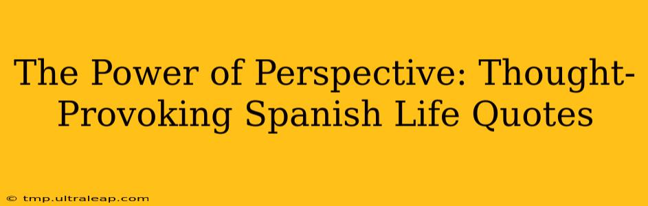 The Power of Perspective: Thought-Provoking Spanish Life Quotes