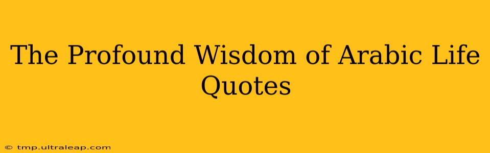 The Profound Wisdom of Arabic Life Quotes