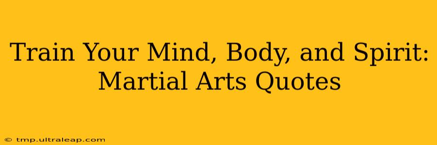 Train Your Mind, Body, and Spirit: Martial Arts Quotes