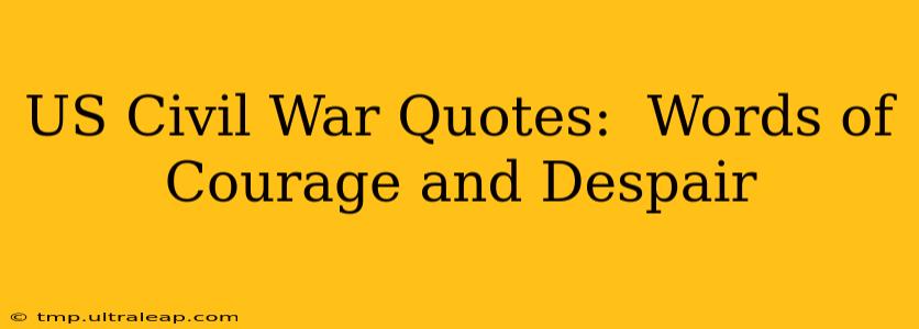 US Civil War Quotes:  Words of Courage and Despair